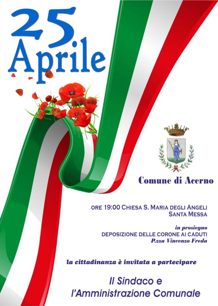 25 aprile 2025 celebrazione della liberazione d’Italia