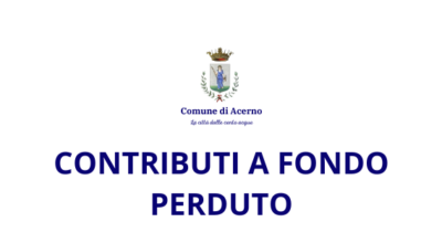 CONCESSIONE DI CONTRIBUTI A FONDO PERDUTO PER LE SPESE DI AVVIO DI ATTIVITÀ COMMERCIALI E ARTIGIANALI OPERANTI  NEL COMUNE DI ACERNO