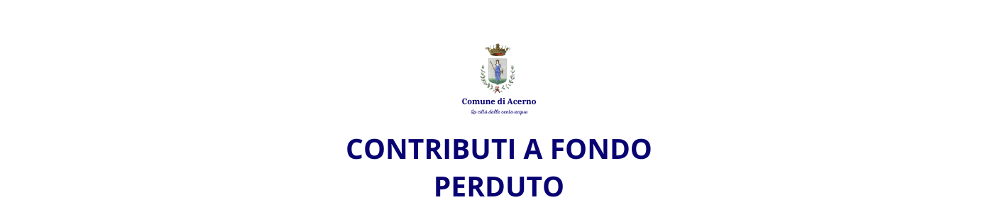 CONCESSIONE DI CONTRIBUTI A FONDO PERDUTO PER LE SPESE DI AVVIO DI ATTIVITÀ COMMERCIALI E ARTIGIANALI OPERANTI  NEL COMUNE DI ACERNO