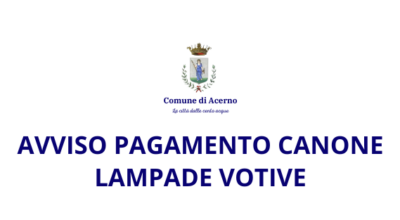 PAGAMENTO CANONE LAMPADE VOTIVE