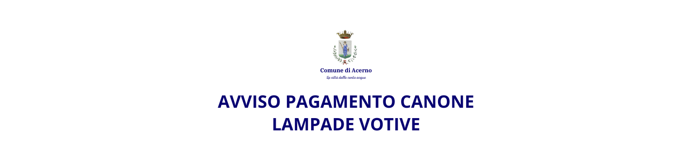 PAGAMENTO CANONE LAMPADE VOTIVE