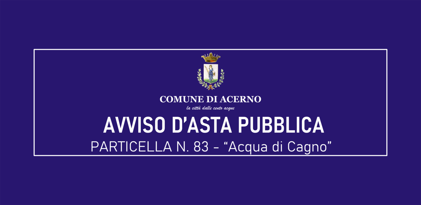 AVVISO D’ASTA PUBBLICA – Acqua di Cagno